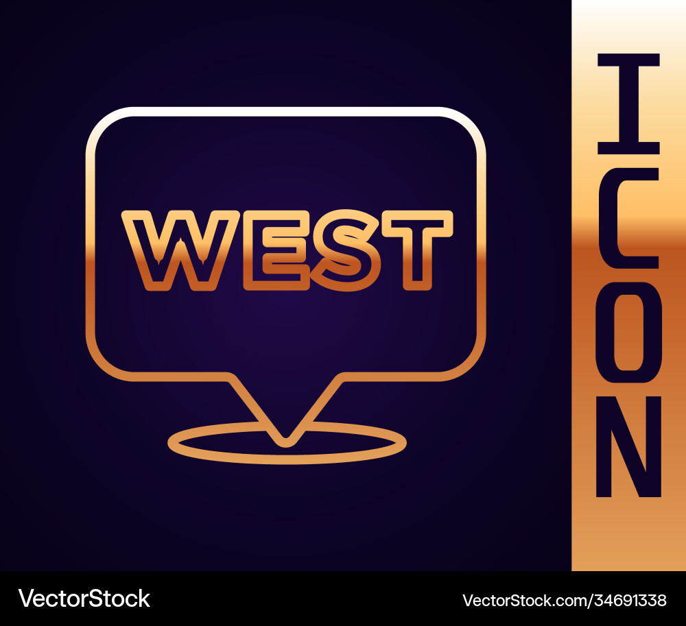 Gold line pointer to wild west icon isolated Gold line pointer to wild west icon isolated vector image