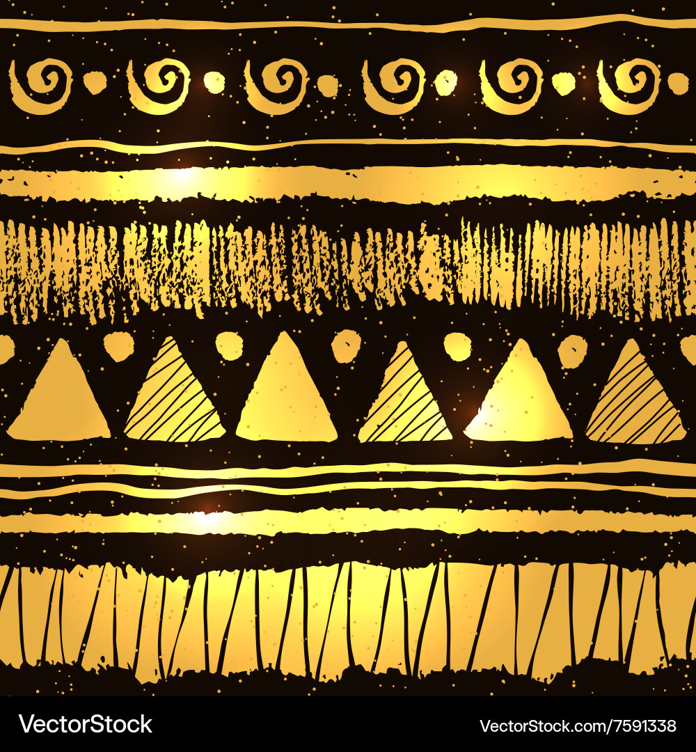 Gold Tribal Pattern Royalty Free Vector Image - VectorStock