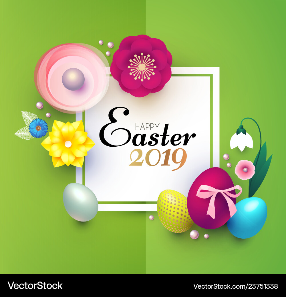 Happy Easter Design Template mit realistischer Happy Easter Design Template mit realistischer vektorbild