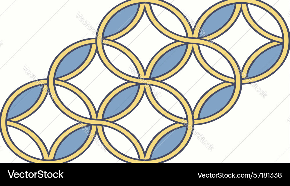 Interlocking geometric circles pattern design vector image