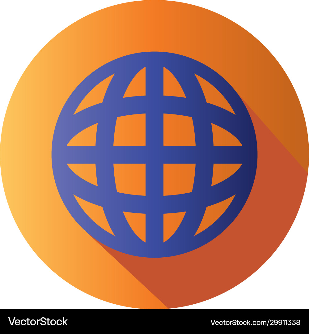 Isolated global sphere block gradient style icon Vector Image