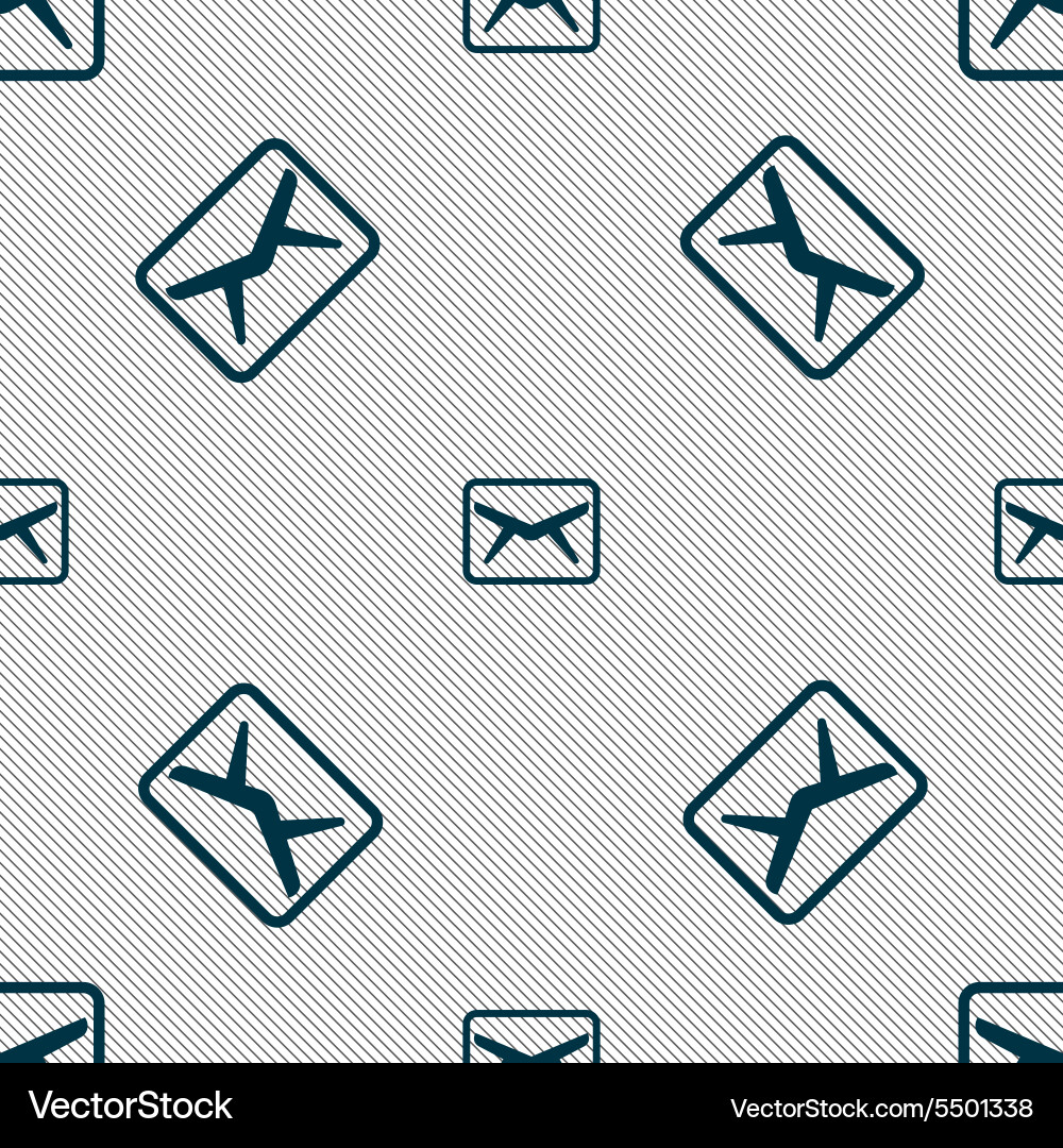Mail envelope message icon sign seamless pattern vector image