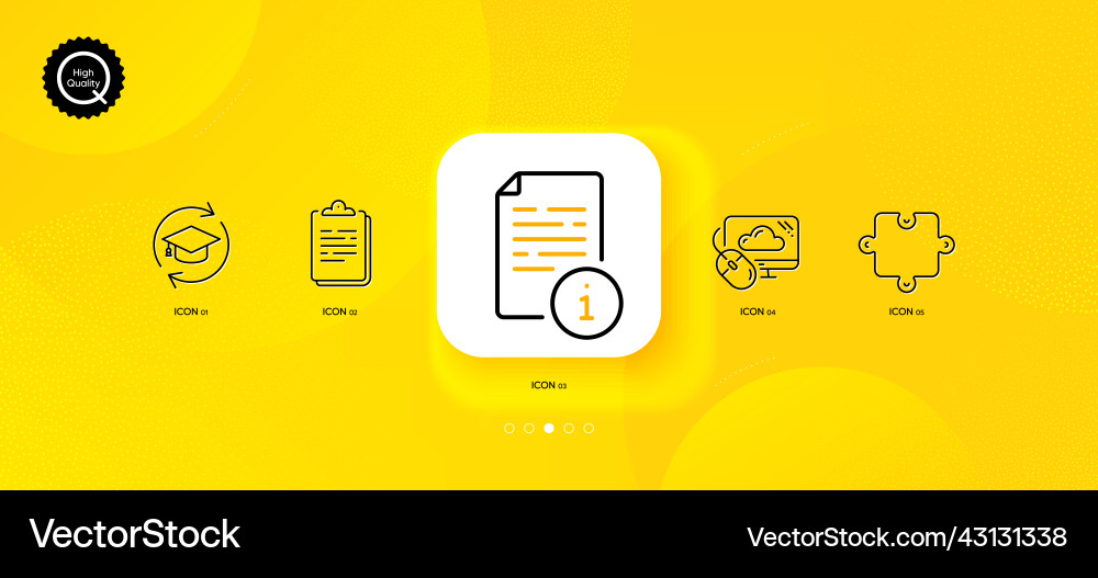 Manual puzzle and clipboard minimal line icons Manual puzzle and clipboard minimal line icons vector image