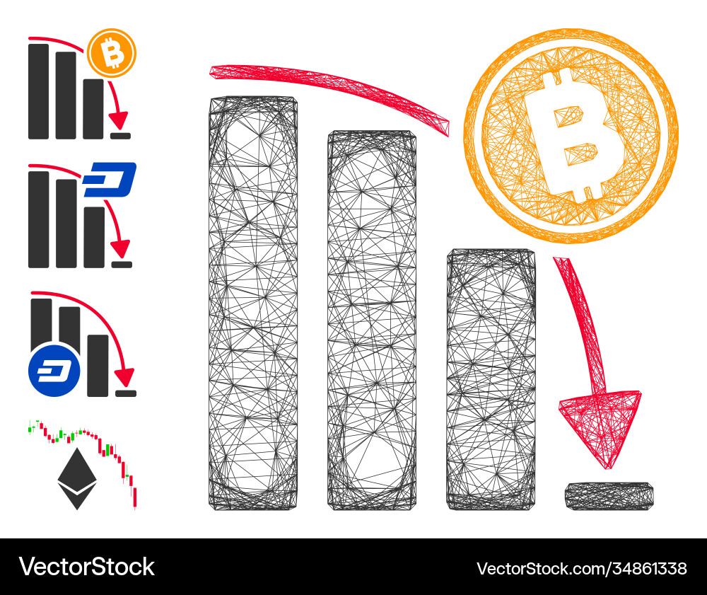 Net bitcoin epic fail chart mesh Net bitcoin epic fail chart mesh vector image