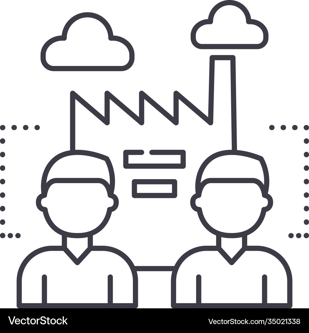 Oursource management icon linear isolated Oursource management icon linear isolated vector image