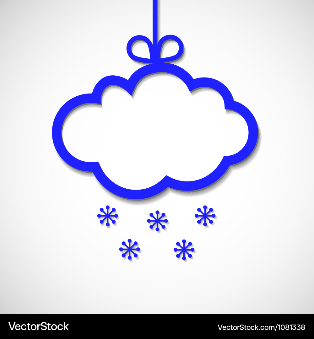 Paper frame for text with snowflakes and shade vector image