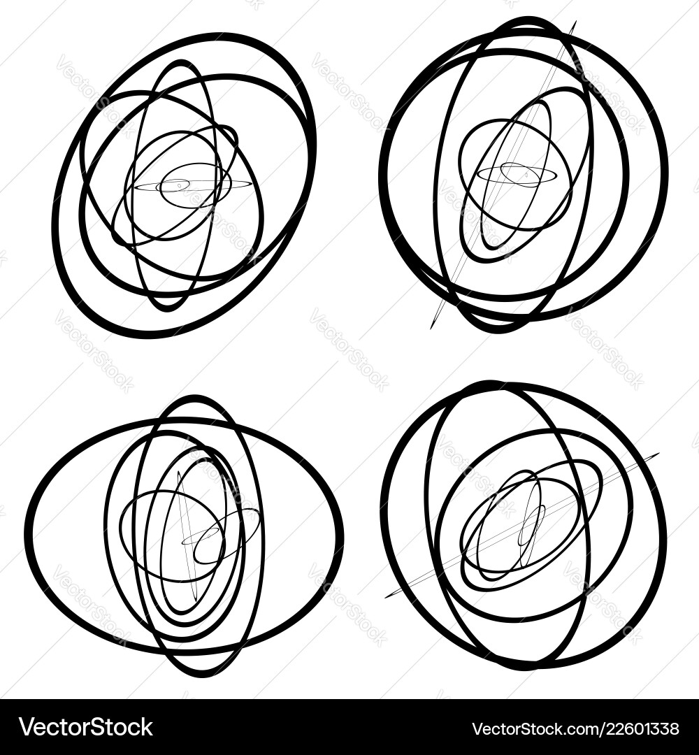 Random circles ovals forming squiggly lines Random circles ovals forming squiggly lines vector image