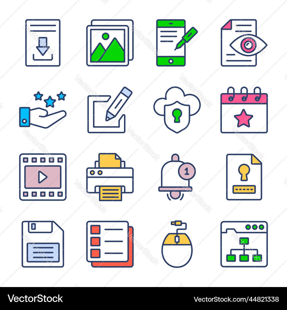 Set of user interface icons web design vector image