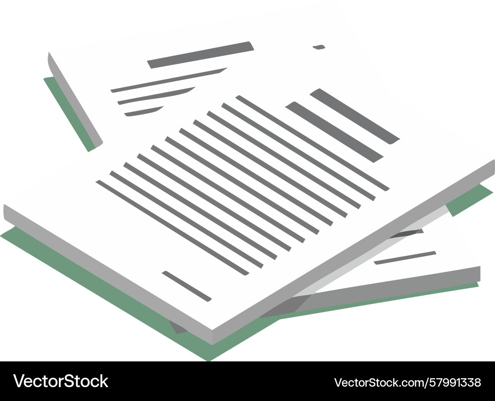 Stack of paperwork documents with printed text Vector Image