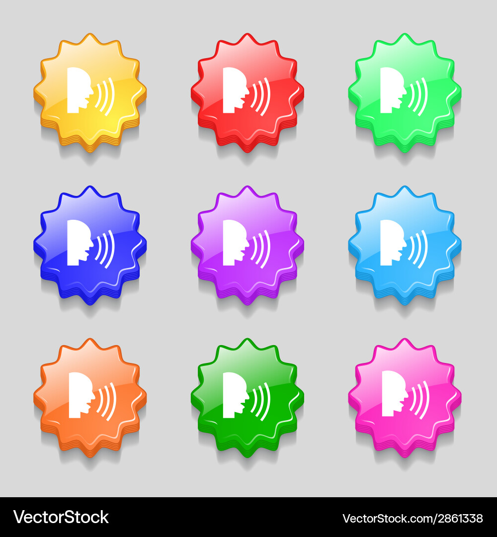 Talking flat modern web icon set colour button vector image