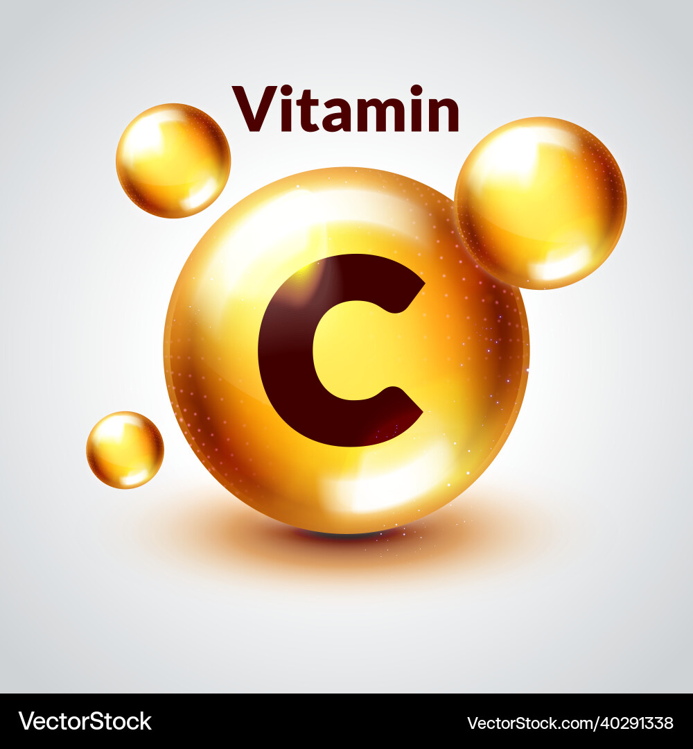 Vitamin c glänzendes Kugelsymbol Vitamin c glänzendes Kugelsymbol vektorbild