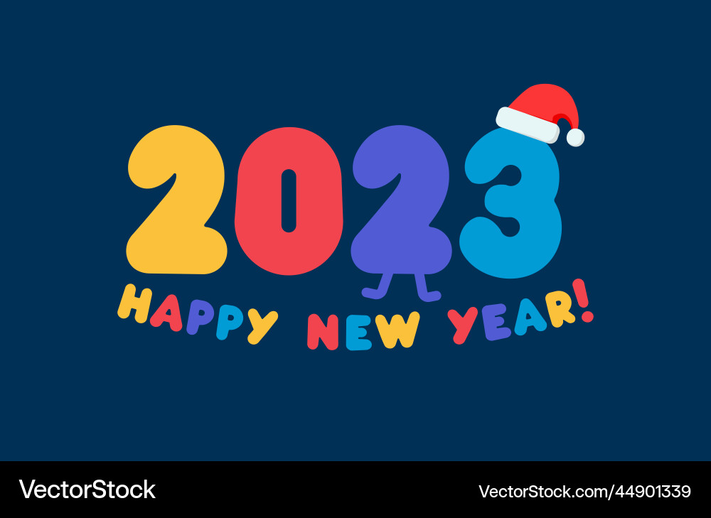 2023 numbers in cartoon style with color balloons Vector Image