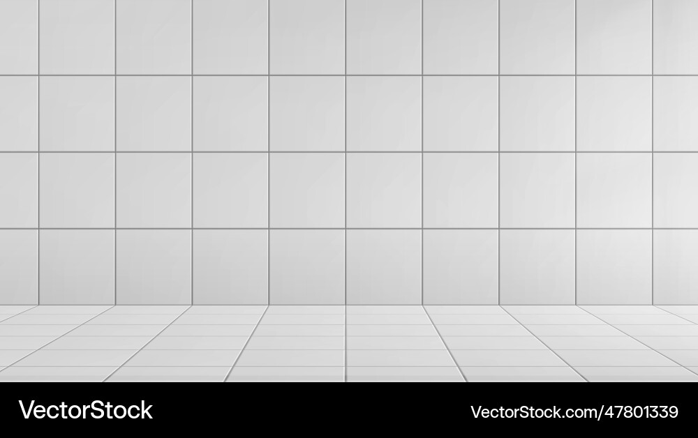 Bathroom studio with ceramic tile wall and floor vector image