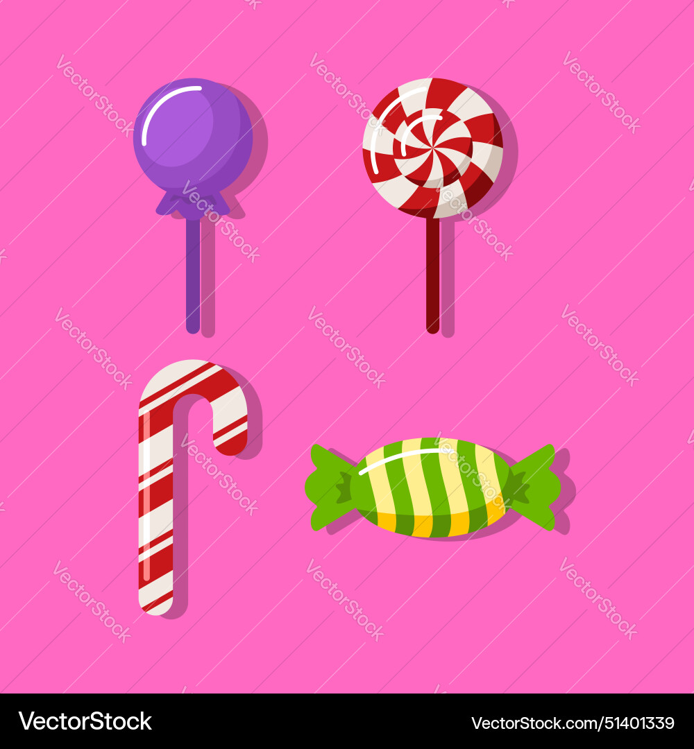 Candy element design collection Vector Image