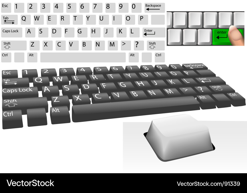 Close-up of Computer Keyboard vector image