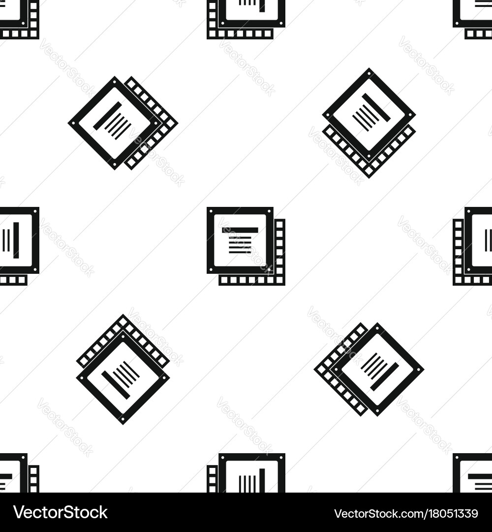 Computer cpu processor chip pattern seamless black vector image