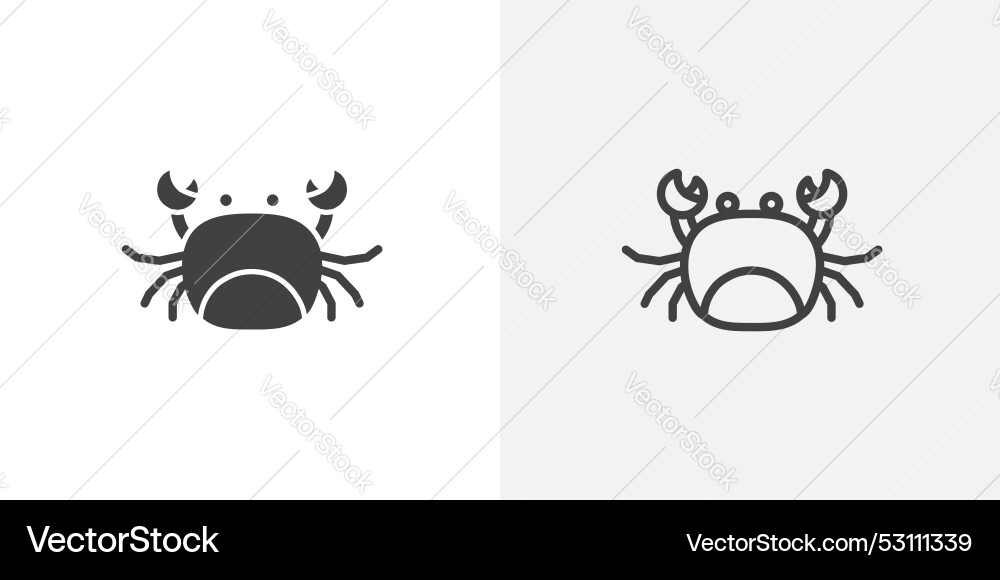 Crab thin line icon set Royalty Free Vector Image