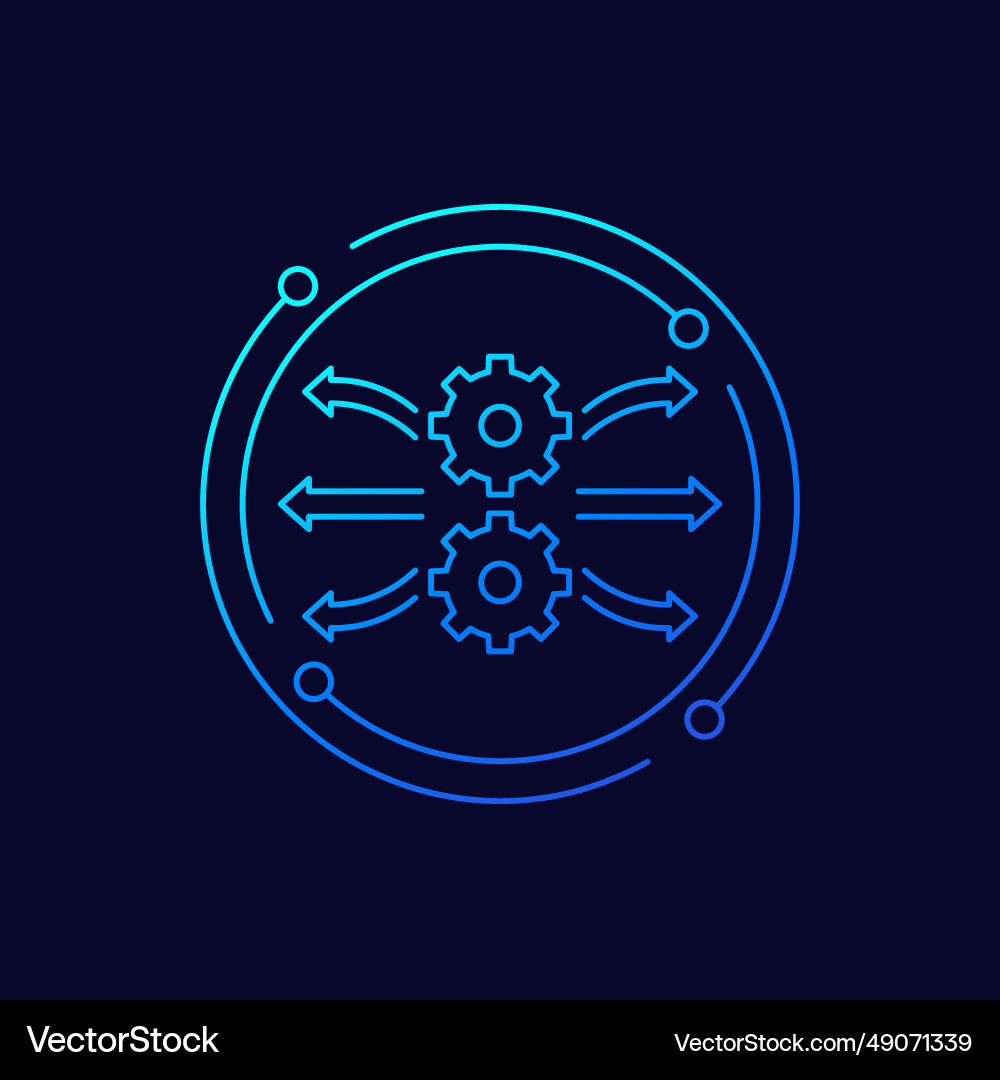 Deployment process icon linear design Deployment process icon linear design vector image