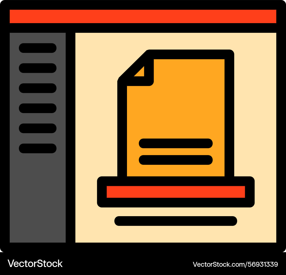 Document line filled style icon design vector image