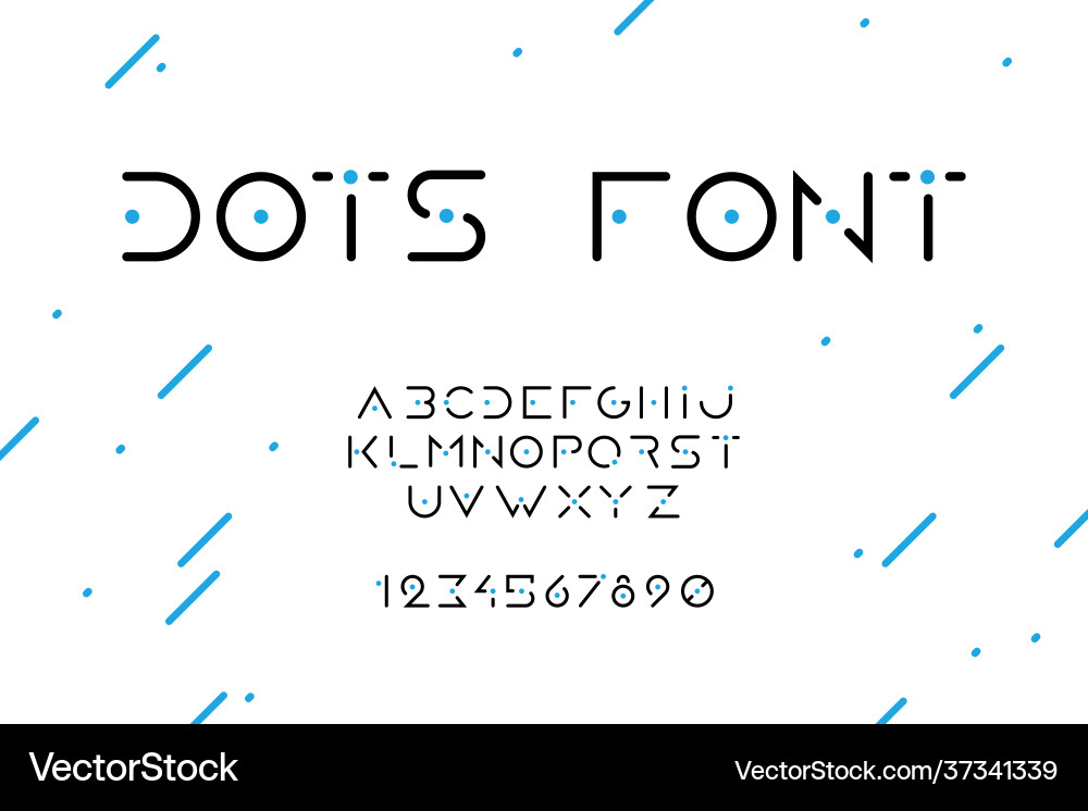 Dots font minimal uppercase numbers and letters Dots font minimal uppercase numbers and letters vector image