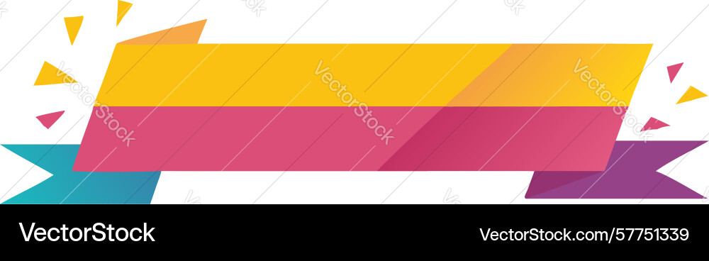 Dynamic gradient ribbon banner design element vector image