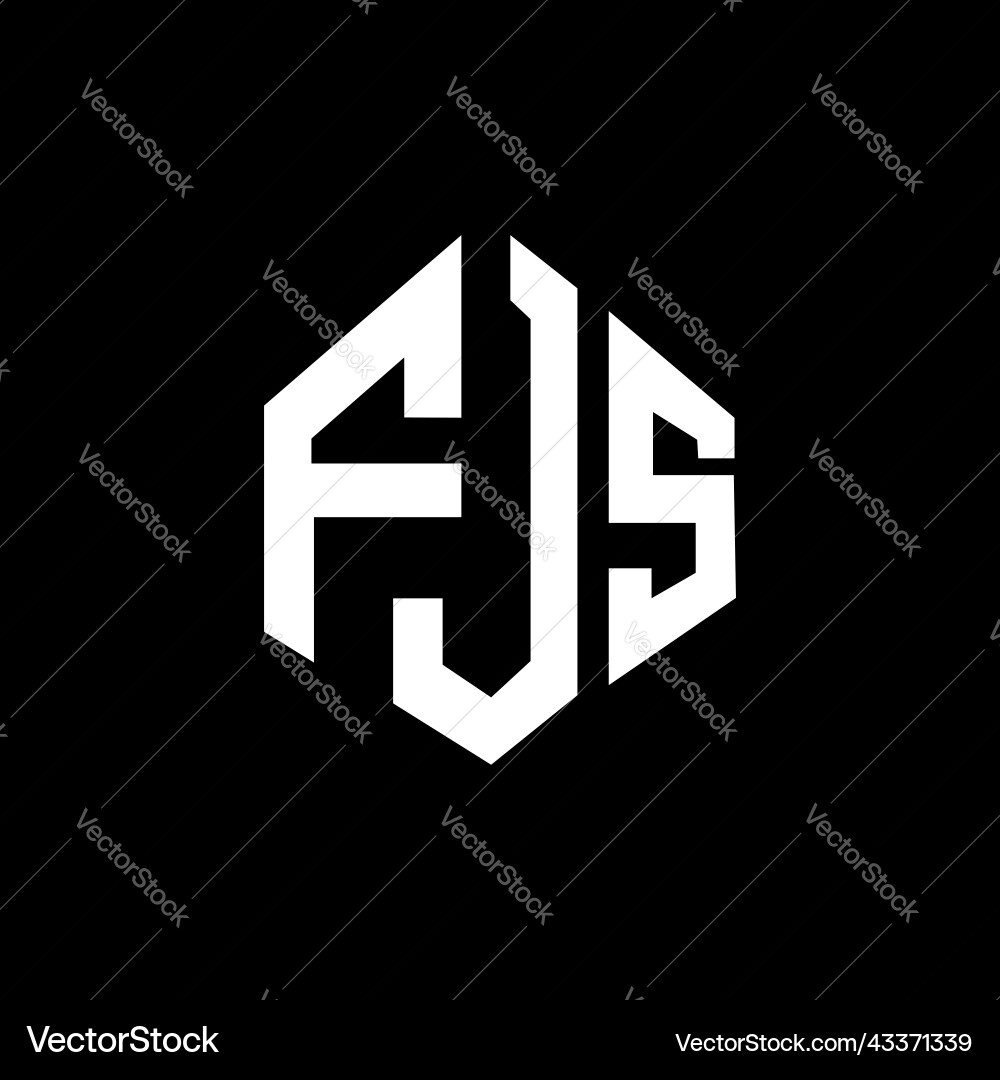 Fjs letter logo design with polygon shape Vector Image