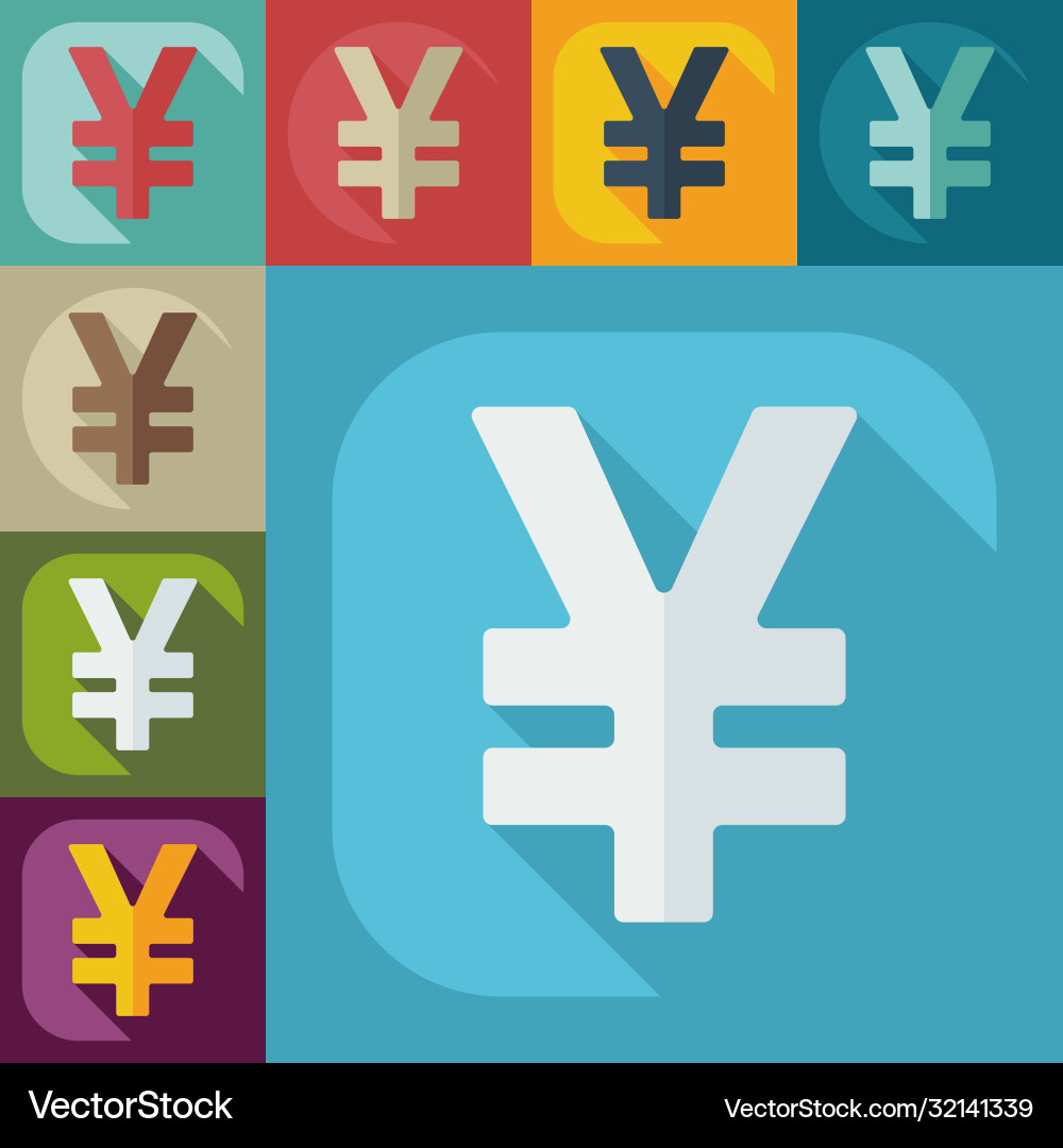 Flat modern design with shadow icons currency unit vector image