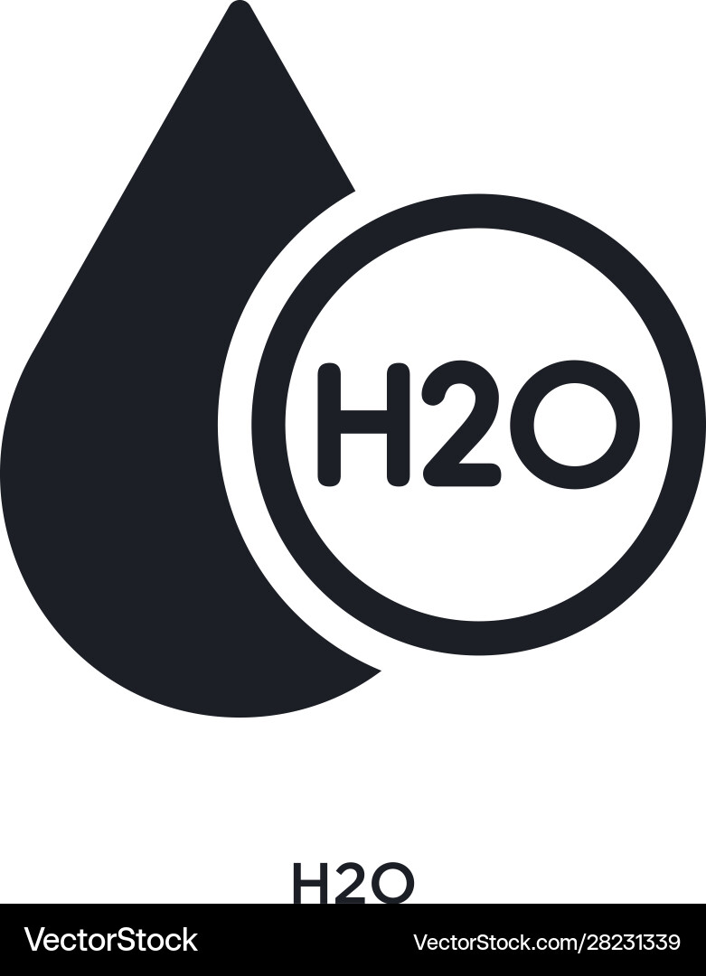 H2o isolated icon simple element from science vector image