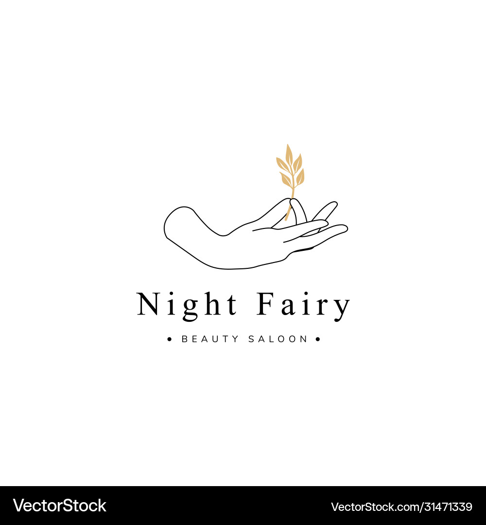 Hand line logo gesture Royalty Free Vector Image