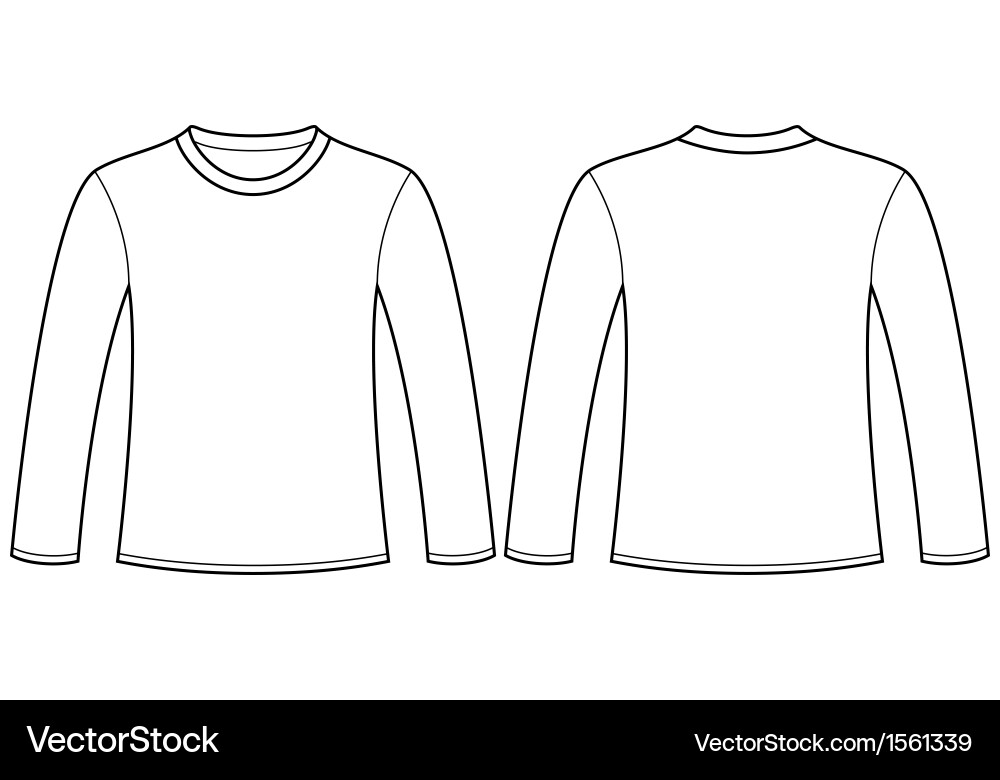 Long-sleeved t-shirt template Royalty Free Vector Image