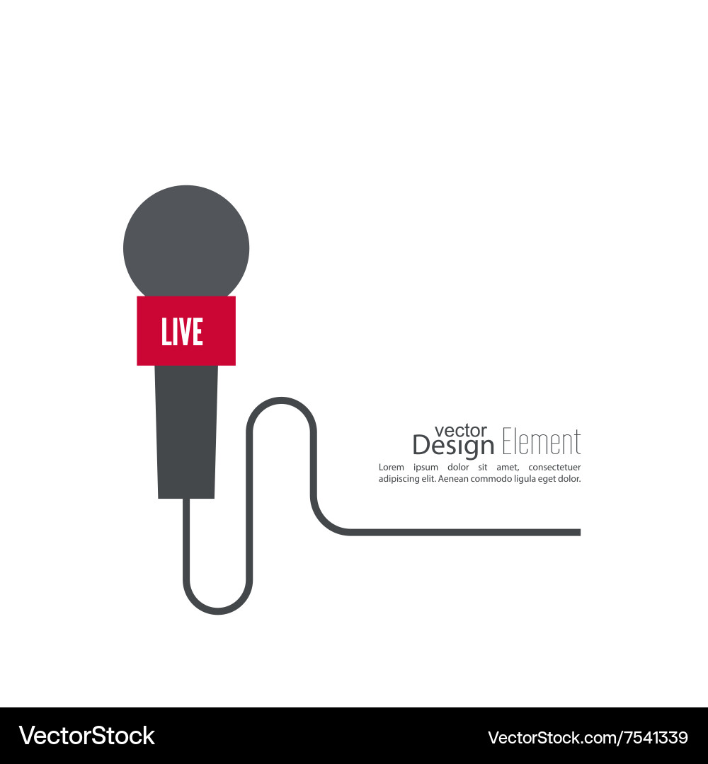 Microphone with Wired Connection Vector Image