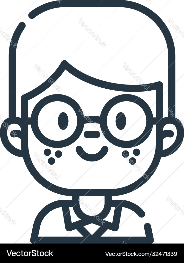 Nerd icon editable stroke linear symbol vector image