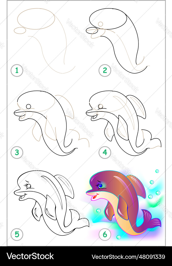 Page shows how to learn step by draw Page shows how to learn step by draw vector image