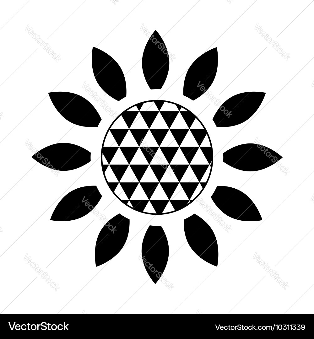 Sunflower icon in simple style Vector Image