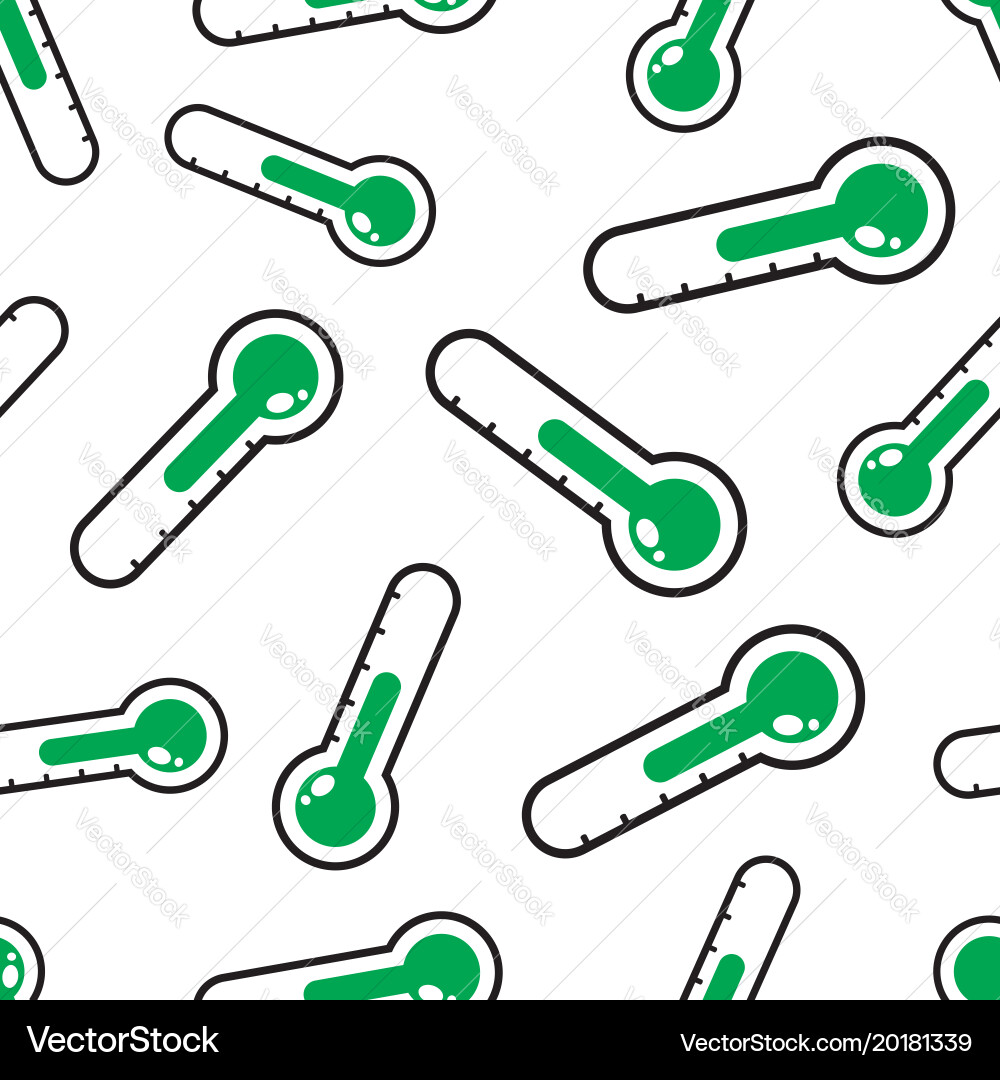 Thermometer icon seamless pattern background vector image