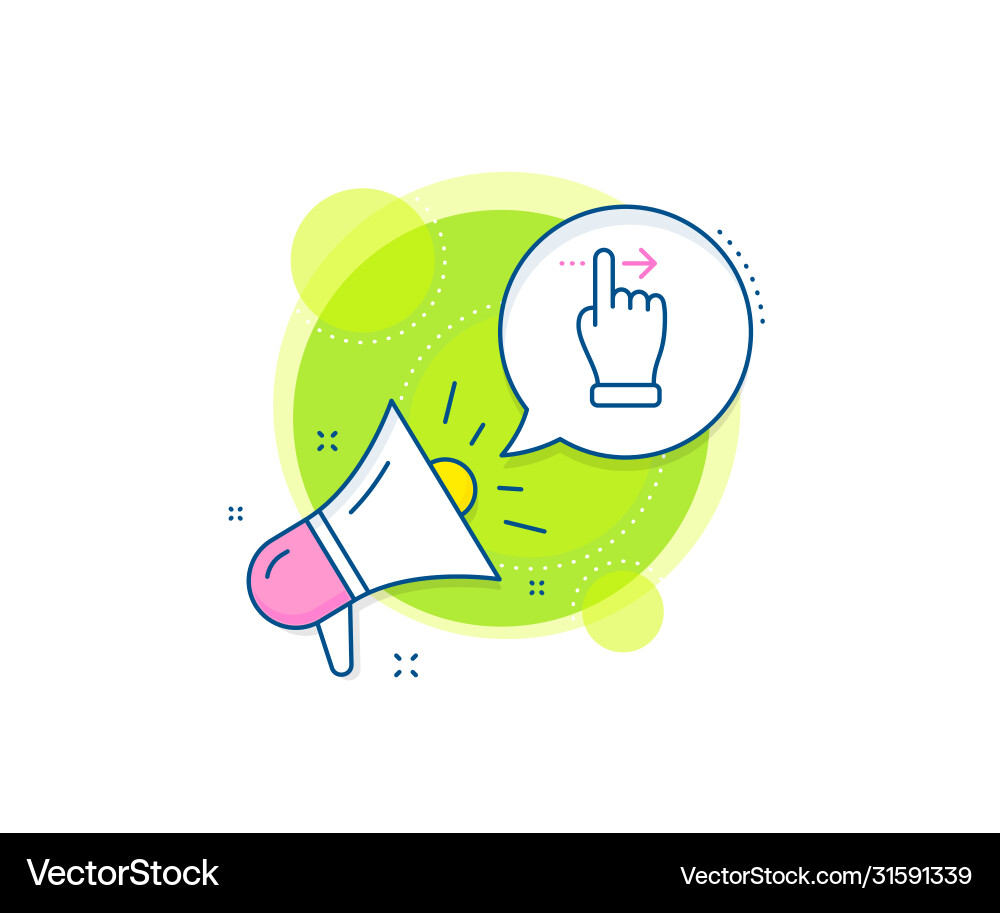 Touchscreen gesture line icon slide right arrow Touchscreen gesture line icon slide right arrow vector image