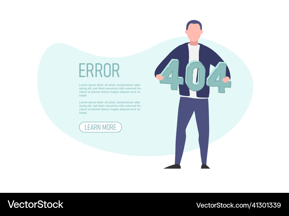 Website error template 404 man holding Website error template 404 man holding vector image