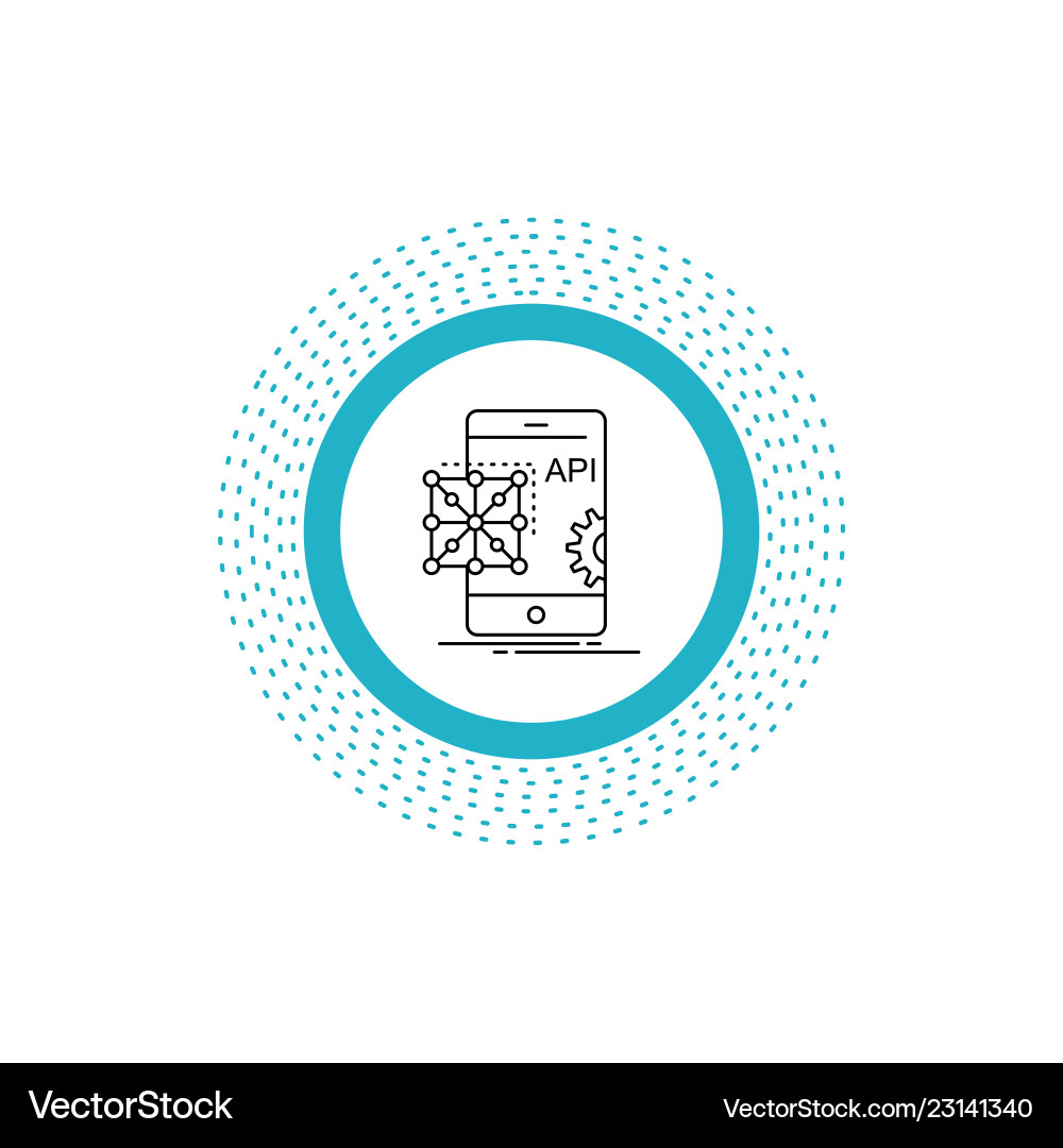 Api application coding development mobile line Api application coding development mobile line vector image