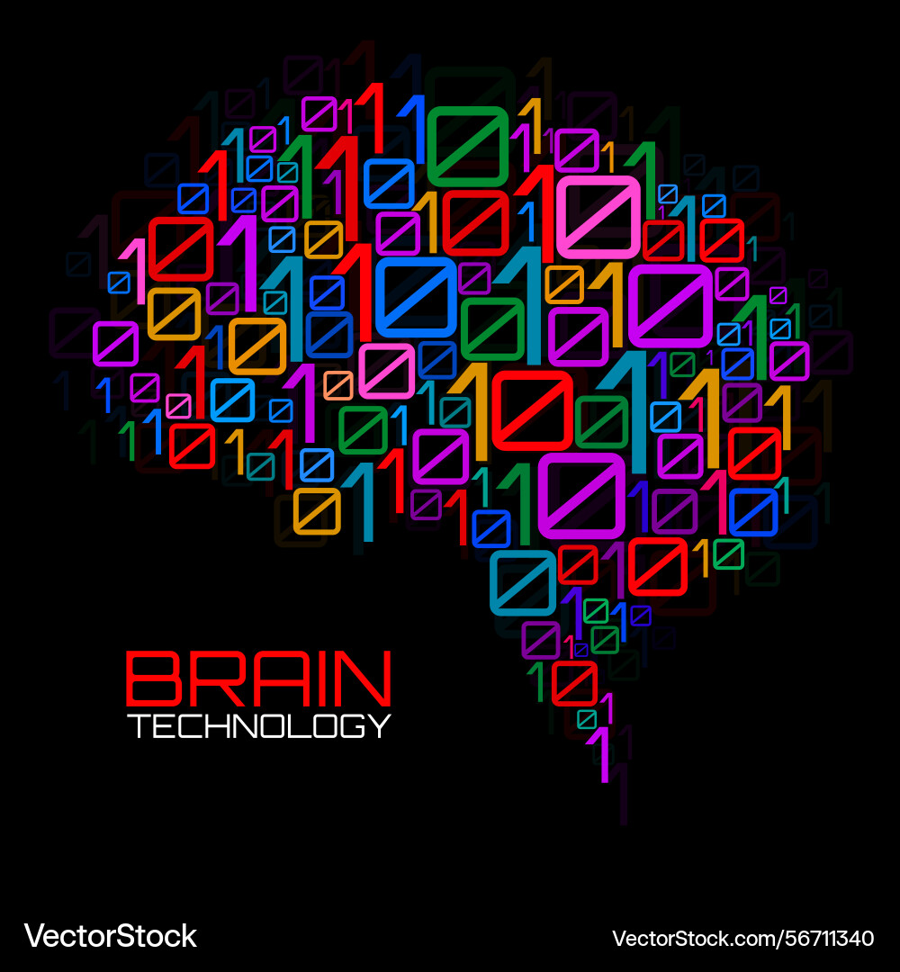 Artificial intelligence abstract brain vector image