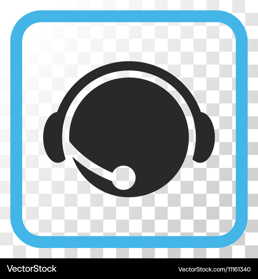 Call center operator icon in a frame vector image