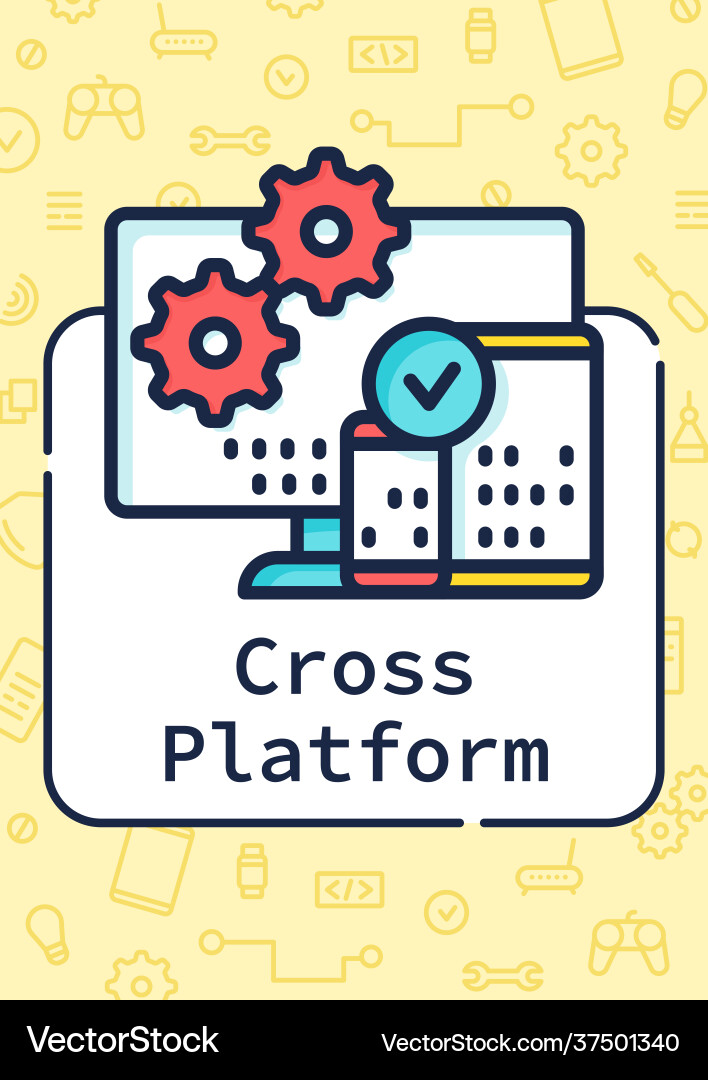 Cross platform programming brochure vector image