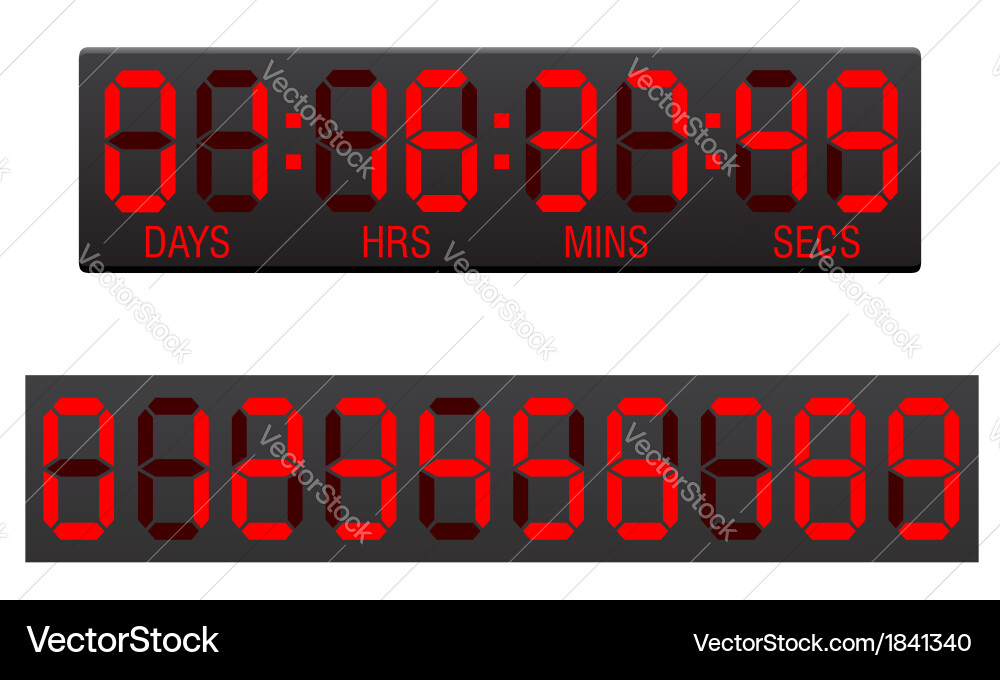 Digital Countdown Timer Display vektorbild