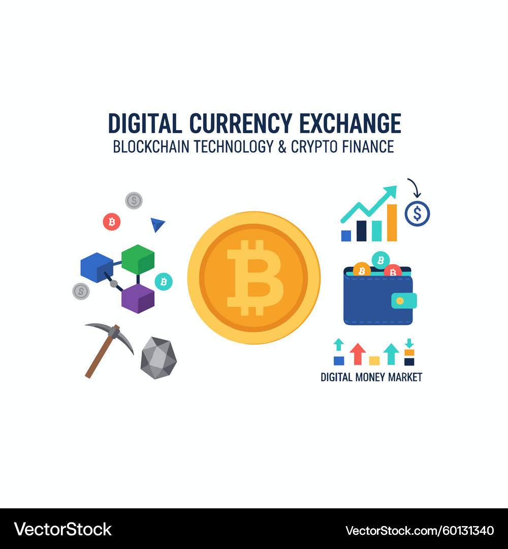 Digital Currency Exchange Banner – Royalty-Free Vector | VectorStock