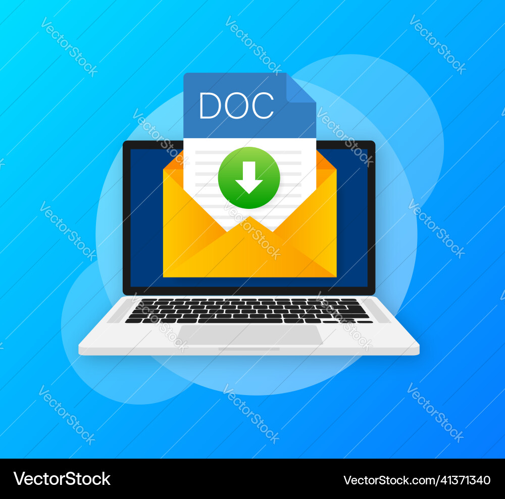 Doc file icon spreadsheet document type modern Doc file icon spreadsheet document type modern vector image