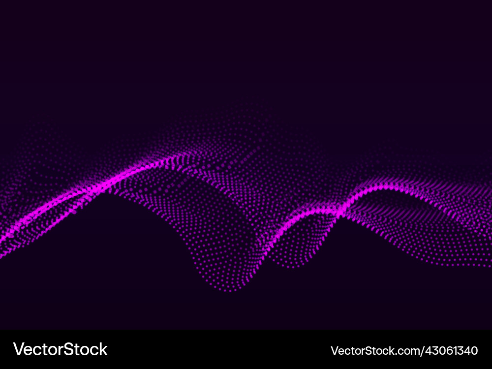 Dynamic blue particle wave abstract sound Vector Image