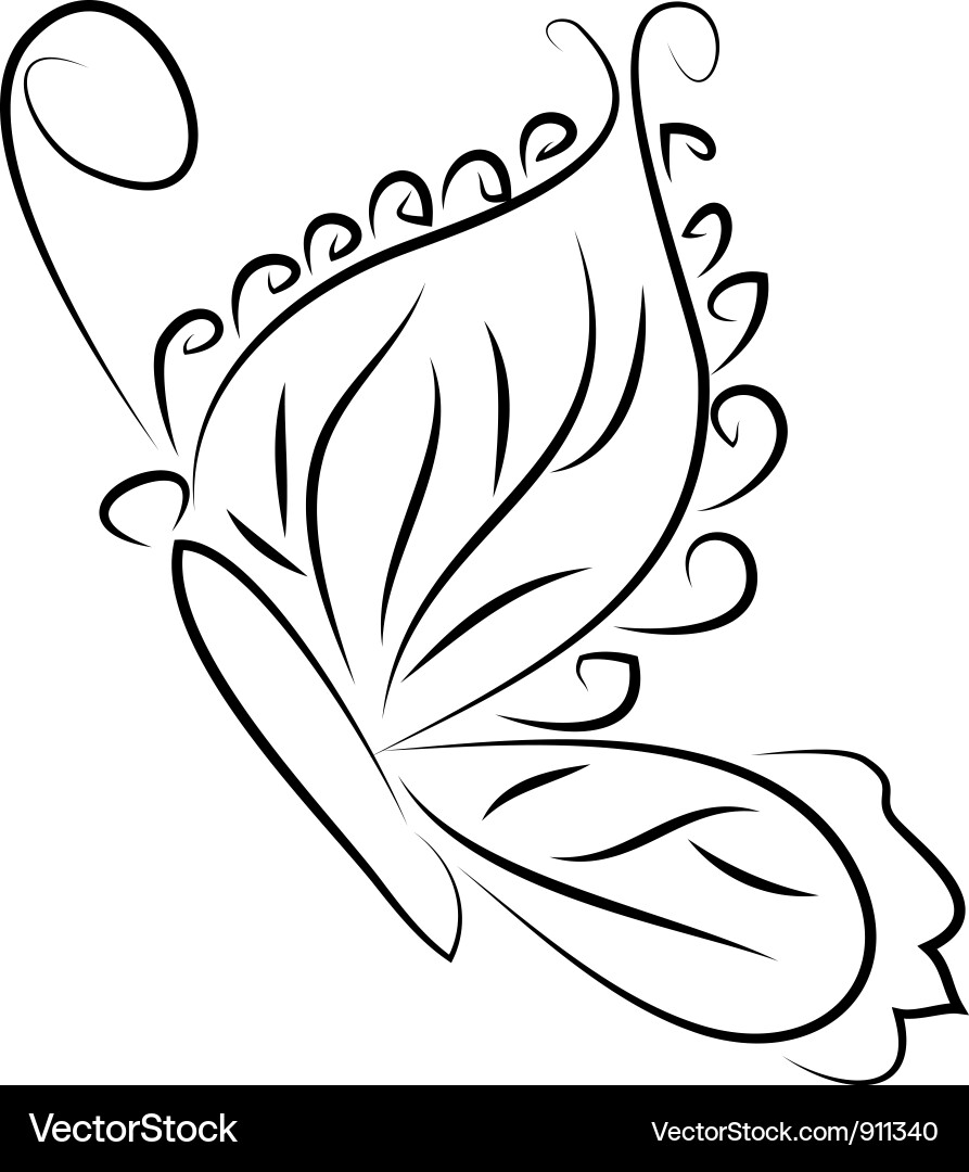 Elegant Curl Butterfly vector image