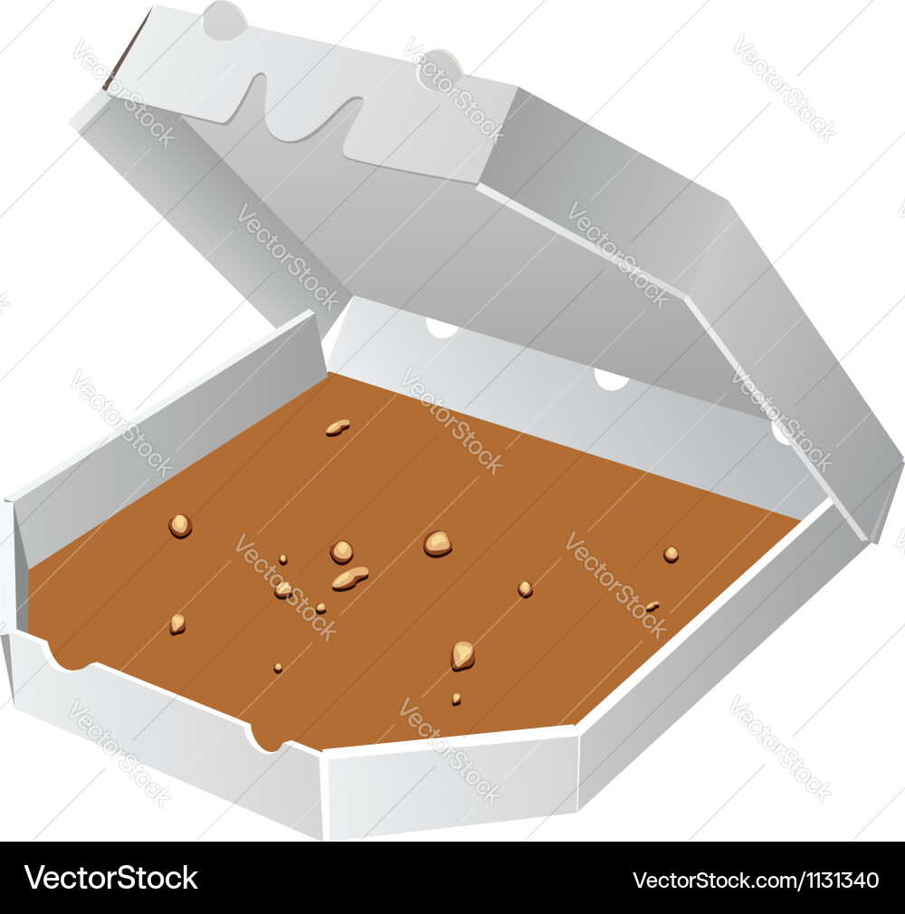 Empty Pizza Box with Crumbs Vector Image