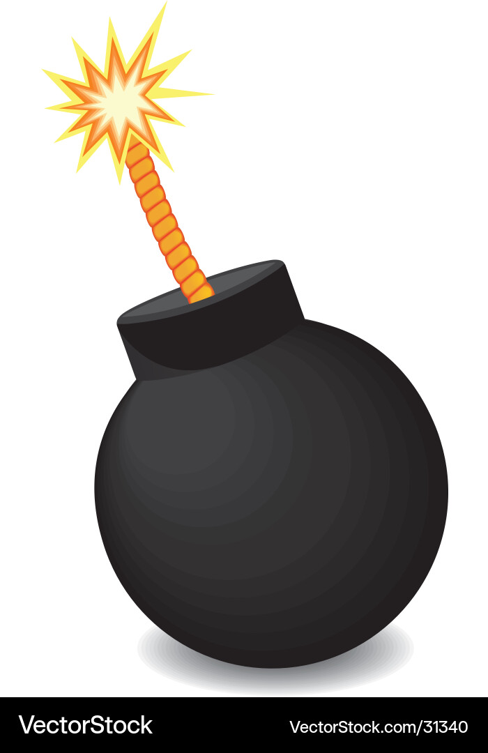 Exploding Bomb with Fire vector image