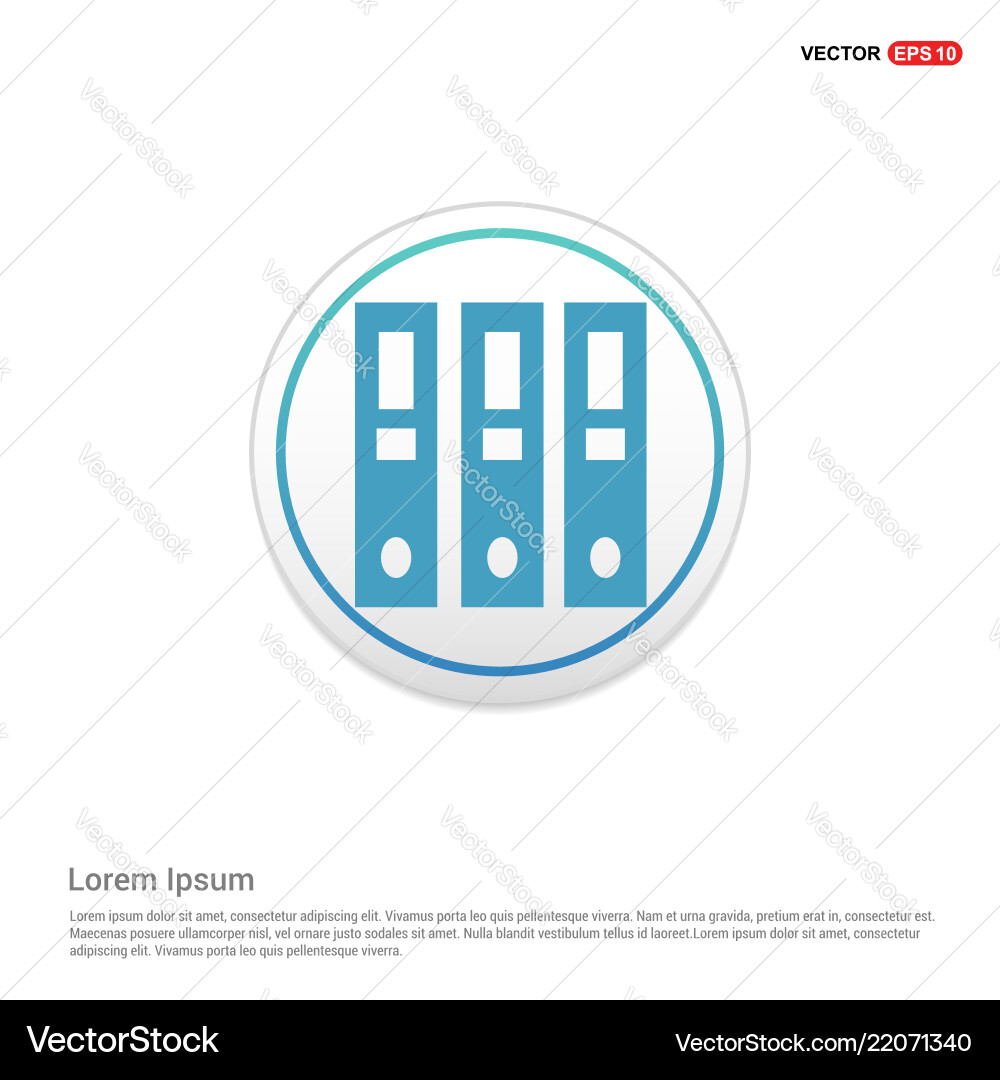 Files icon - white circle button Vector Image
