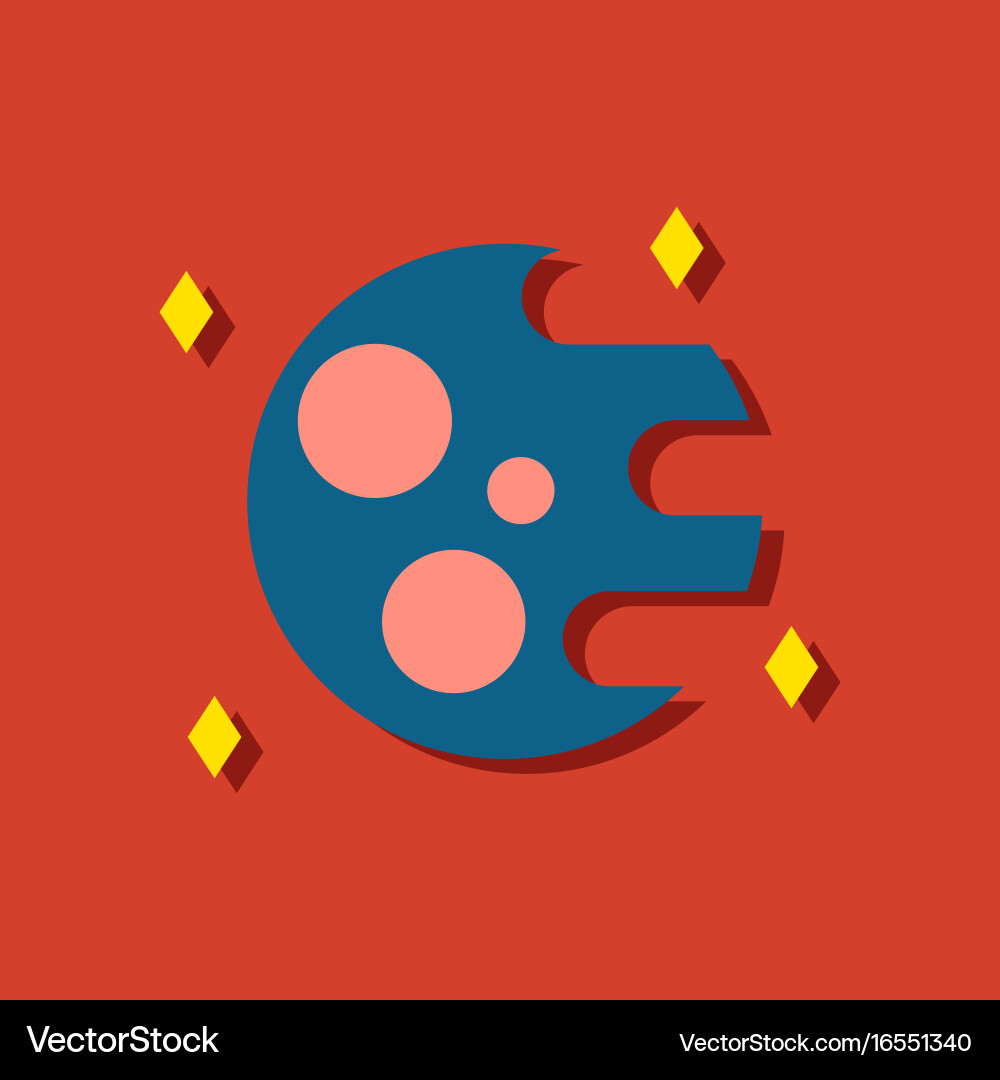 Flat icon design collection planet and elements Vector Image